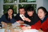 Some of my calssmates. April 2000. EXCEL ENGLISH SCHOOL, LONDON, MUSWELL HILL. Hiroko, Alexandra, Yuka and Young Jin.